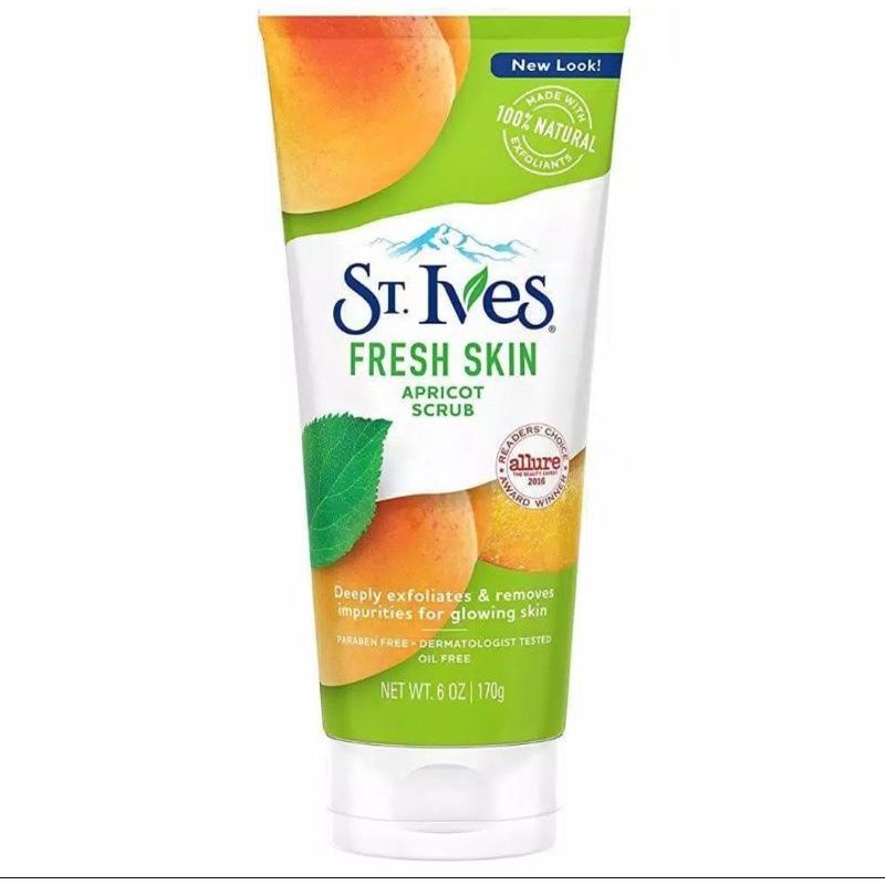 St. Ives Scrub 170gr Apricot, Oatmeal, Lemon, Green Tea, Acne Care, Soft Skin, blackhead