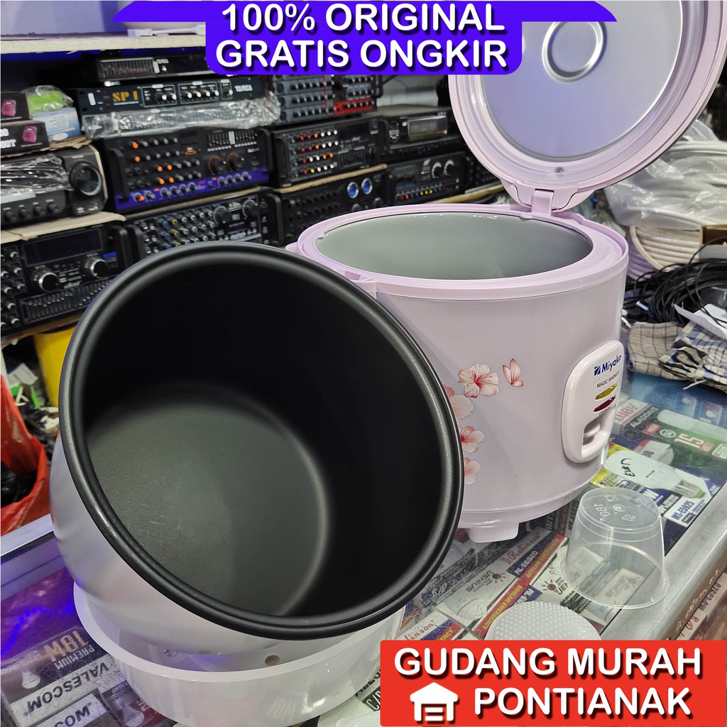 Ricecooker Miyako MCM 509 Coklat / ungu penanak nasi magicom mejicom 1.8 1,8 Liter