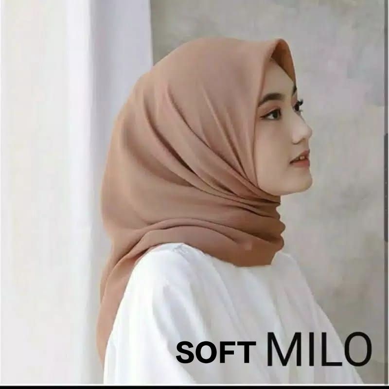 hijab BELLA SQUARE Pollycotton premium-Soft milo