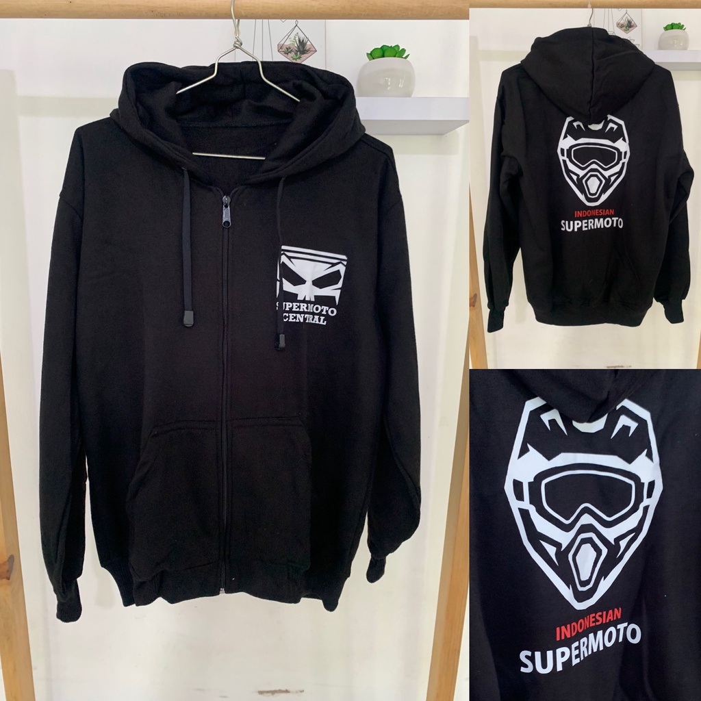 jaket hoodie zipper SUPERMOTO klx crf trail motor