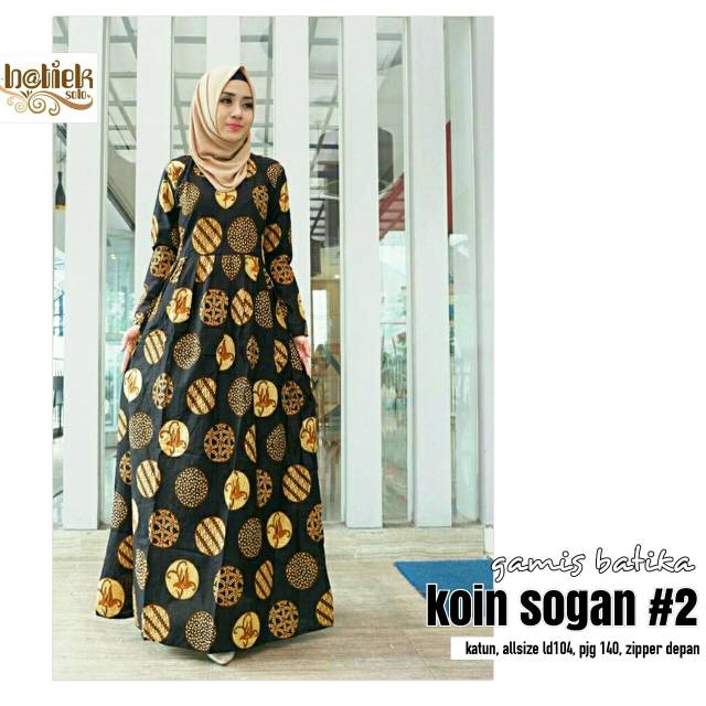 Gamis batika koin soga #2 // gamis batik koin sogan #2