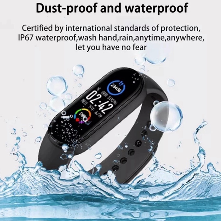 COD M6 Smartwatch Bluetooth Smartband Fitness Tracker Colour Display HeartRate Waterproof Jam Tangan Pria Wanita Digital