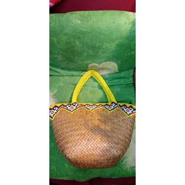 Tas purun manik/handmade kalimantan/tas purun kombinasi manik