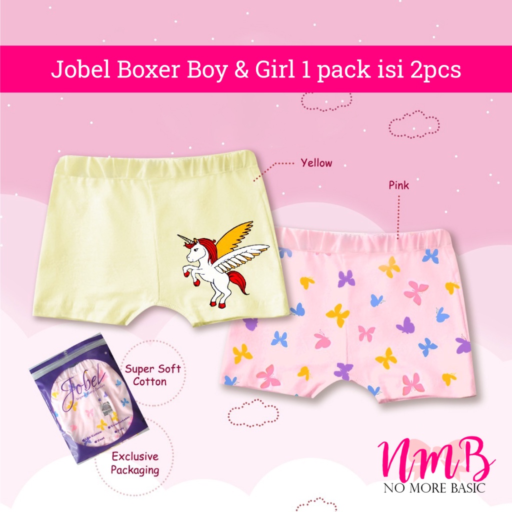 Jobel By Kazel Girl Boy Boxer Anak Perempuan dan Laki Laki 1 Set Isi 2 PCS