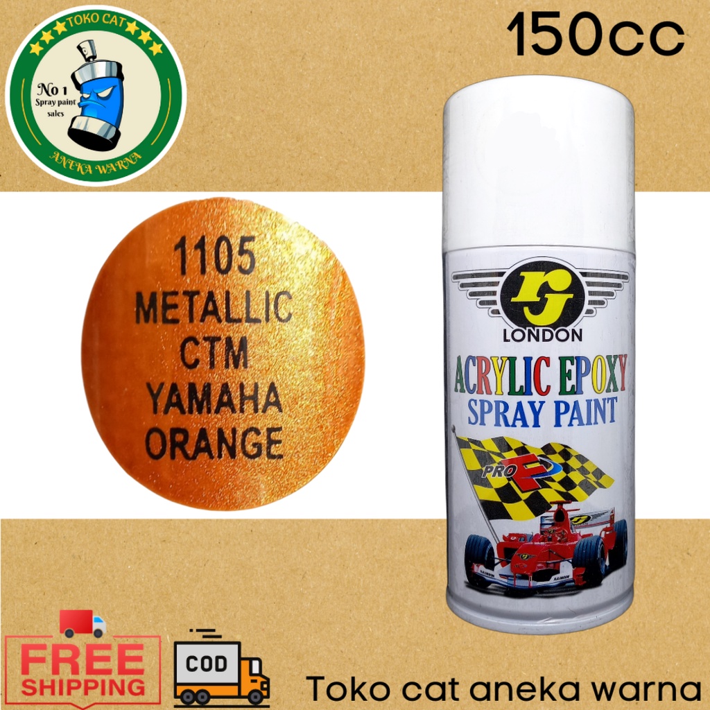 cat semprot 150cc rj london metallic metalik CTM yamaha orange spray paint pilok pilox