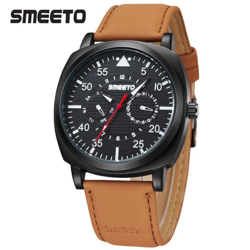 Smeeto CoachMan Jam Tangan Pria Wanita Waterproof Chronograph Quartz Men Lady Watch SM0001 - Black