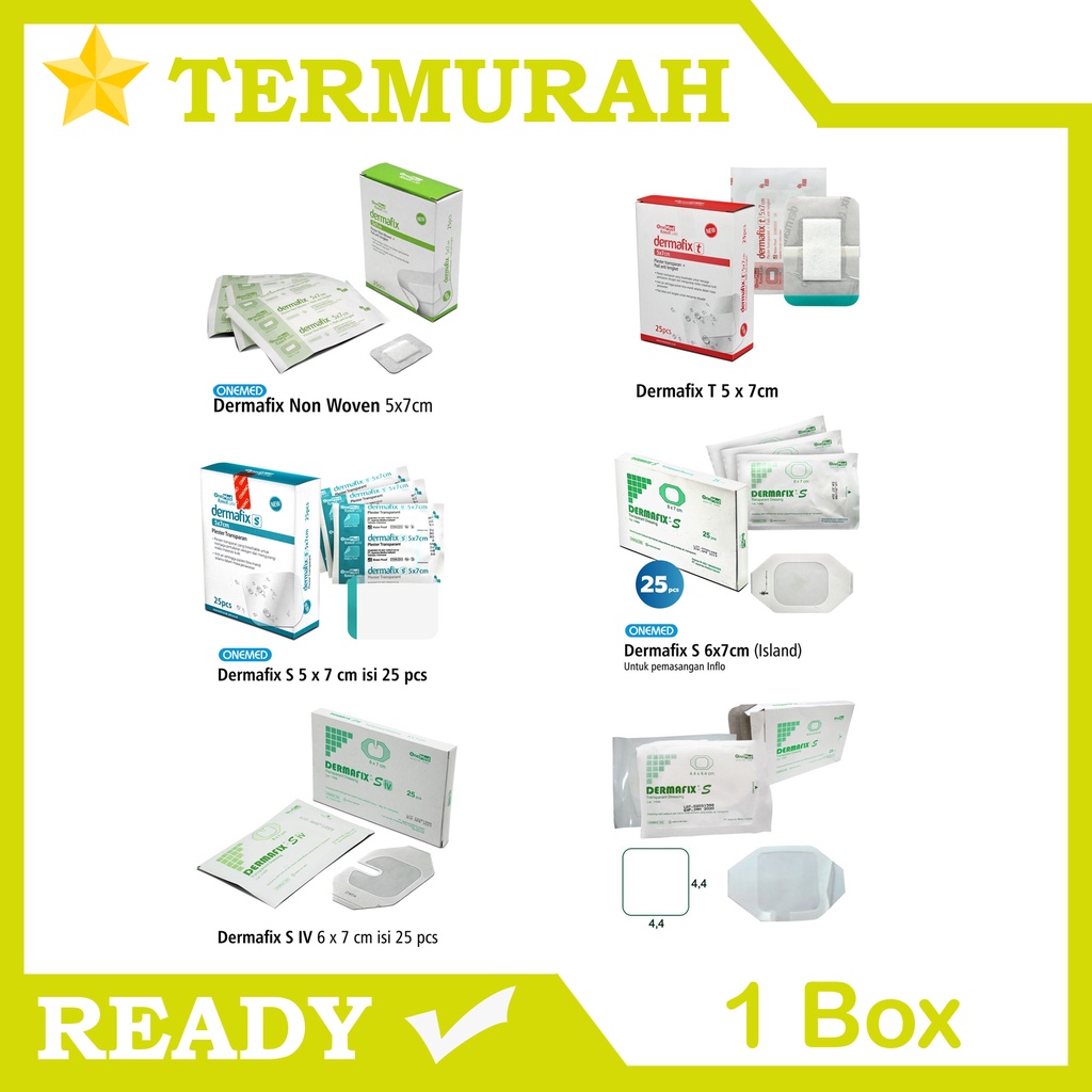 Plester Non Woven Dermafix 5x7cm 6x7cm S IV T isi 25 Onemed