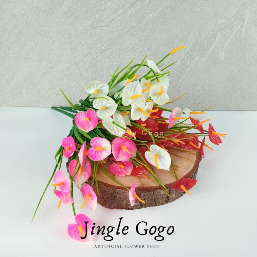 Bunga Calla Lily Rumput Plastik Putih Pink Merah Dekorasi Artifisial Pajangan Meja Rumah A480