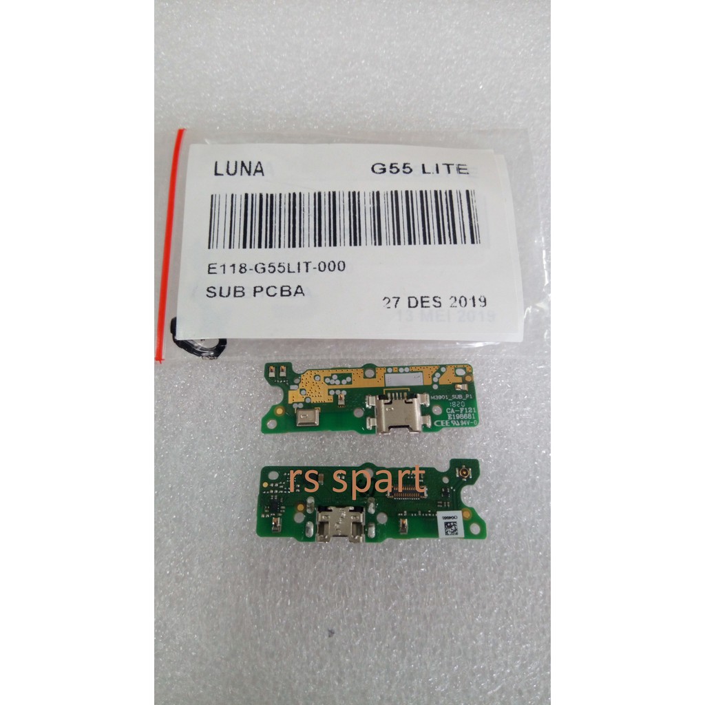 sub pcb Papan charger mic papan konektor charger mic luna g55 lite original ori 100%