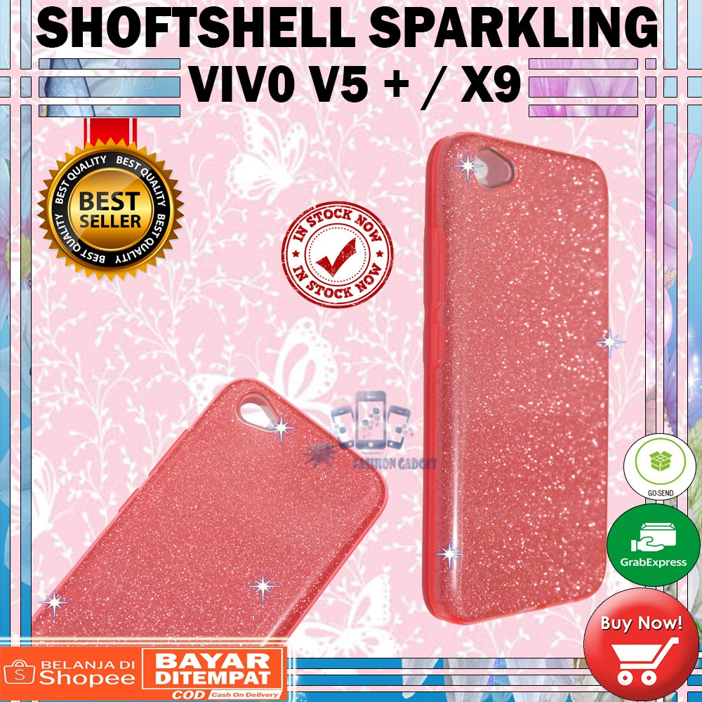 (Warna Acak Pink / Red) Silikon Vivo V5+ / X9 Ultrathin Vivo V5+ / X9 Case Sparkling Blink Blink Case Glitter Casing Soft Case Jelly Case Silicone Kesing Kasing Sarung Hp Vivo V5+ / Vivo X9