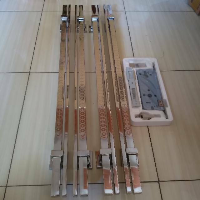 Handle pintu rumah minimalis panjang 80cm set kunci
