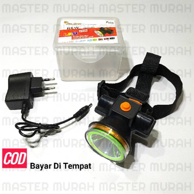 Senter Kepala 20watt Bisa Charge 20 Watt Headlamp Cahaya Kuning JL4607