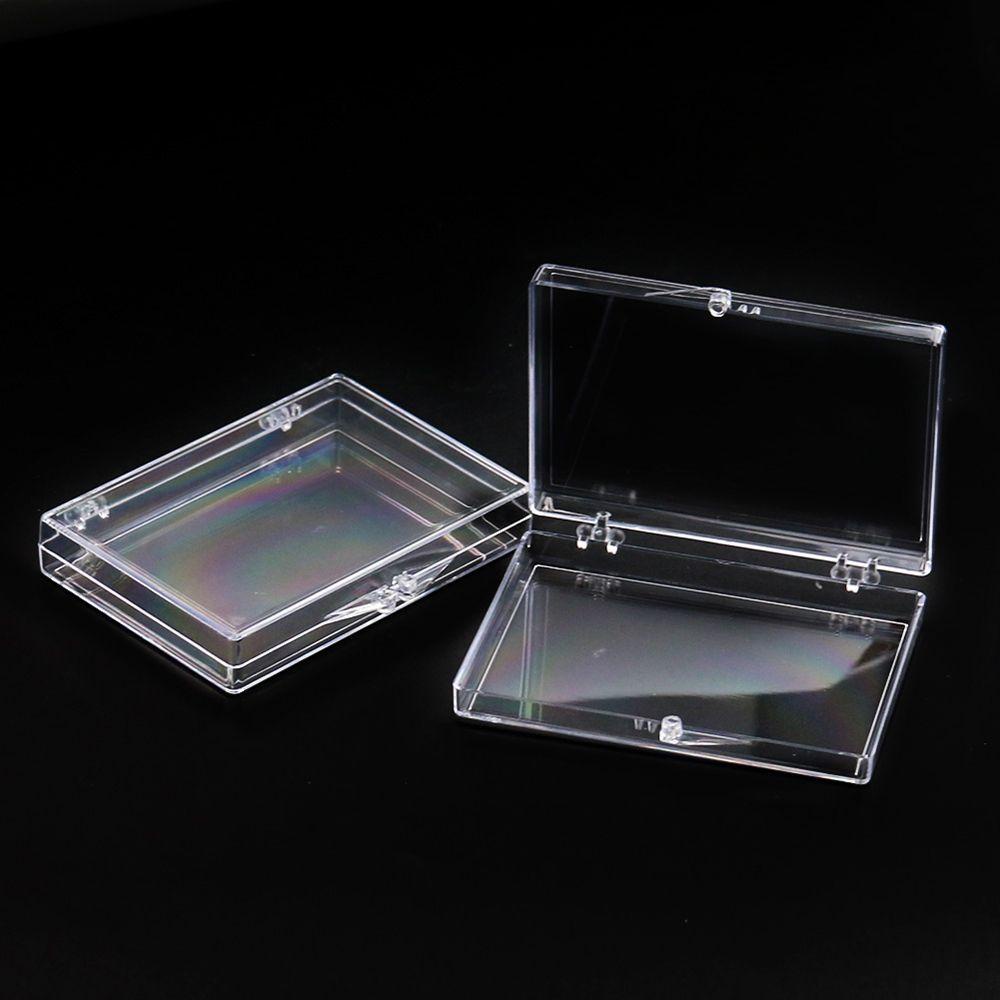 Needway Kotak Penyimpanan Kuku Transparan High-end Persegi Panjang Clamshell Kotak Hadiah Menunjukkan Rak Perhiasan Case Tray Case Transparan Persegi Kotak Flip