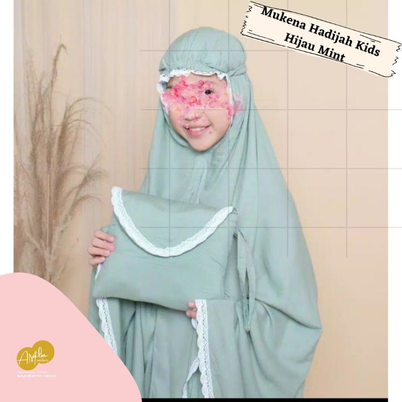 Mukena Hadijah Kids. Mukena Rayon Polos