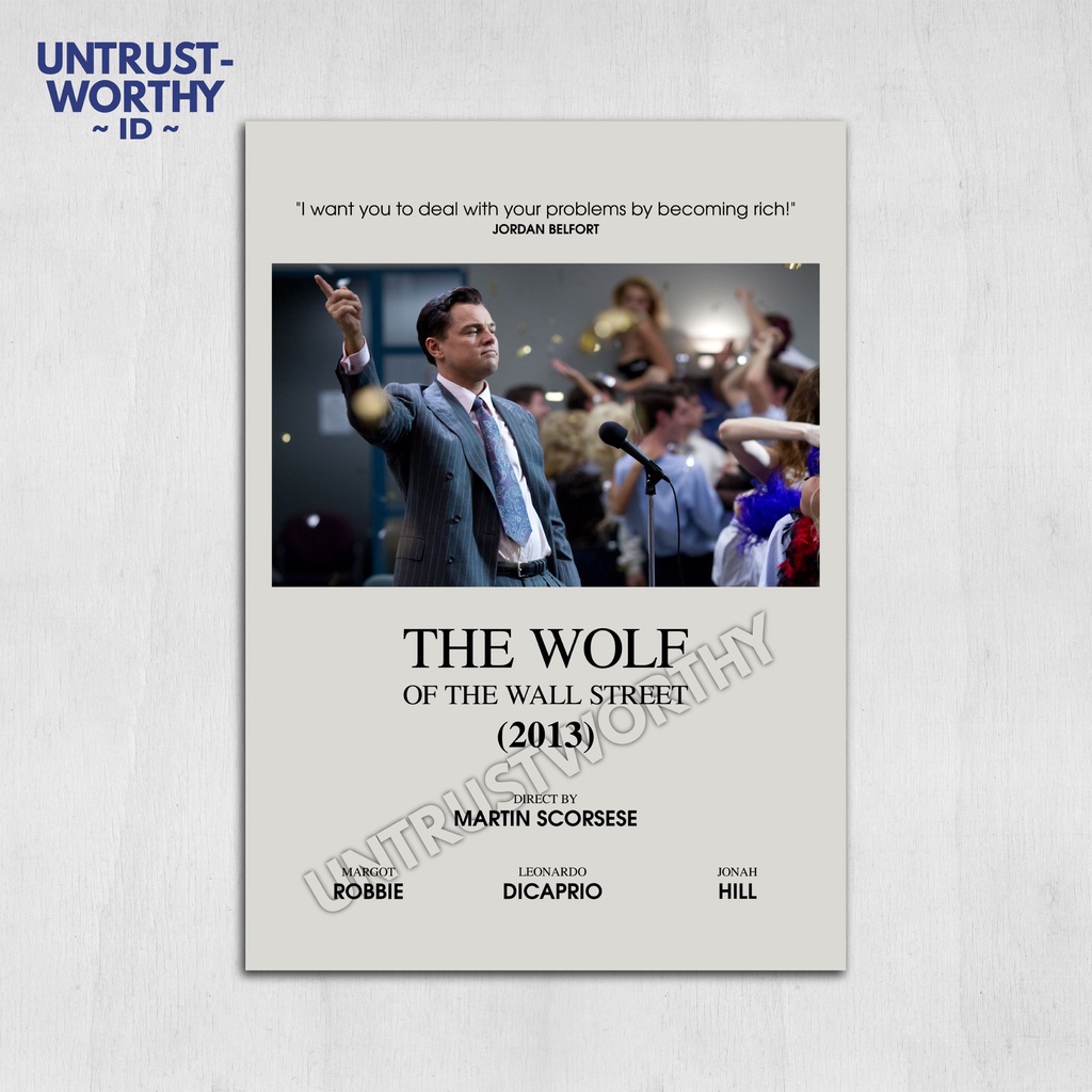 Poster The Wolf Of The Wall Street Film Ukuran A5