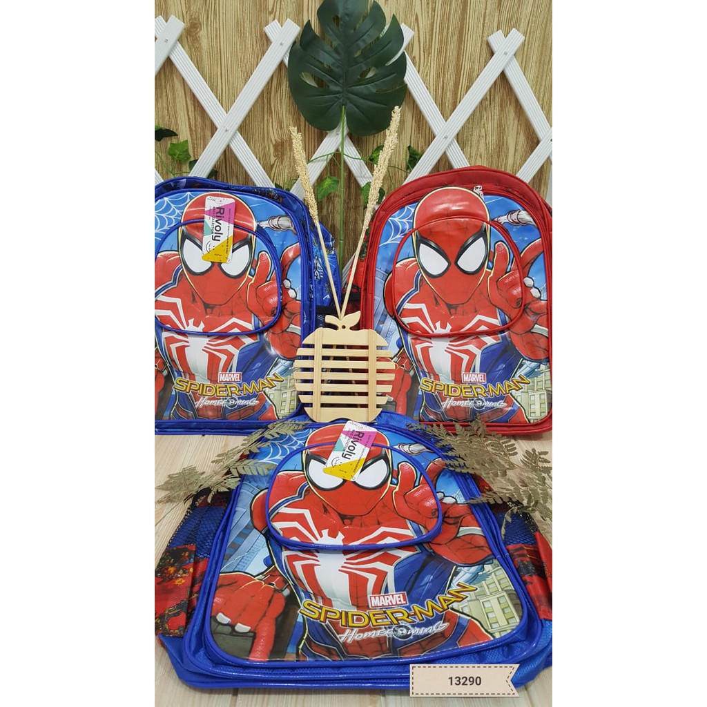 (BEST SELLER) 13290 TAS ANAK COWOK KEREN GAMBAR SPIDERMAN(FREE FACE SHIELD KACAMATA)