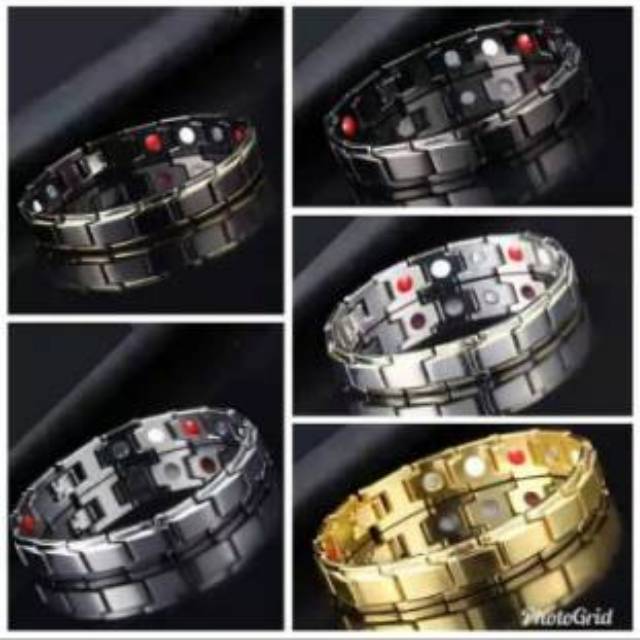 Gelang Kesehatan Gelang Pria Wanita Magnetic Infrared Germanium Hitam Quality