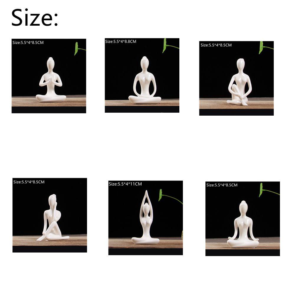 Populer 1pc Patung Pose Yoga Miniatur Patung Dekorasi Desktop Rumah Vintage Figure Statue Abstrak Art