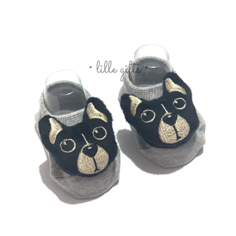 Lille Gifts - Kaos Kaki Newborn - Grey Puppy