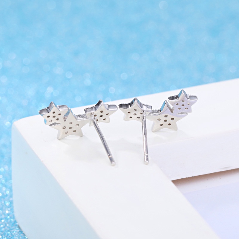 Anting Perak 925 Wanita Bintang berujung lima Perhiasan Fashion/Subang Telinga anting perempuan