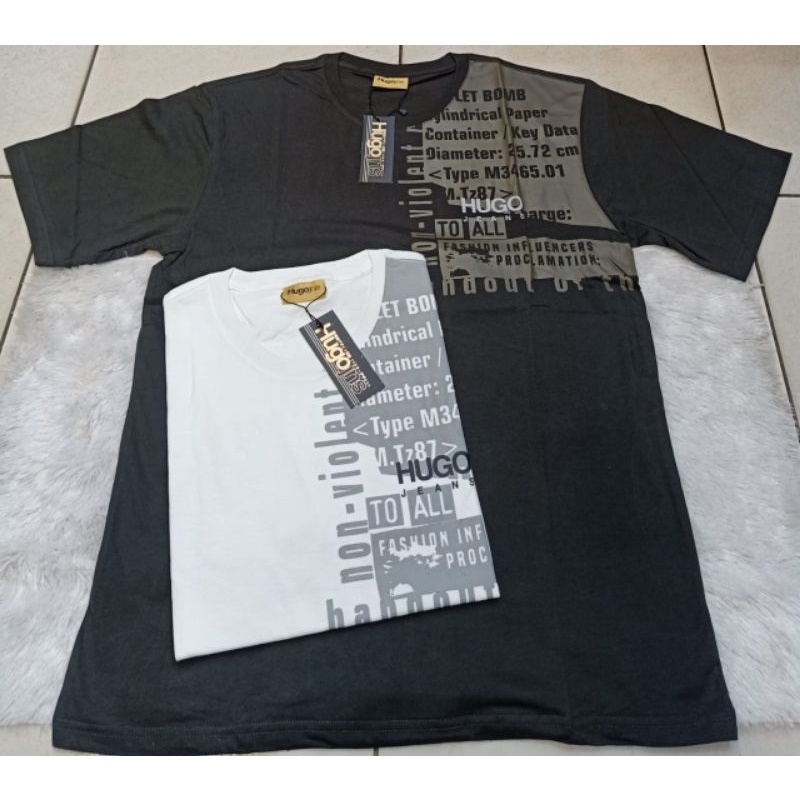 KAOS HUGO BIG SIZE ORIGINAL / KAOS OBLONG HUGO UKURAN JUMBO ORIGINAL