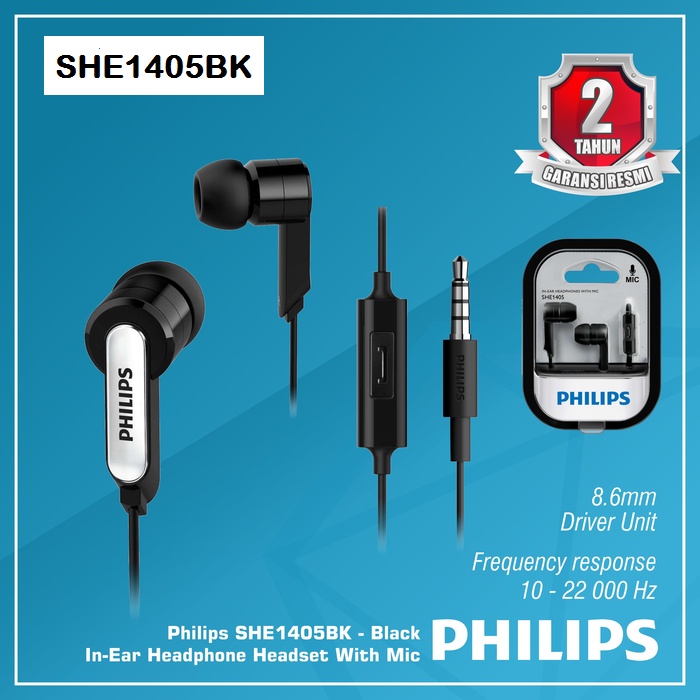 Earphone Philips SHE1405 with Microphone