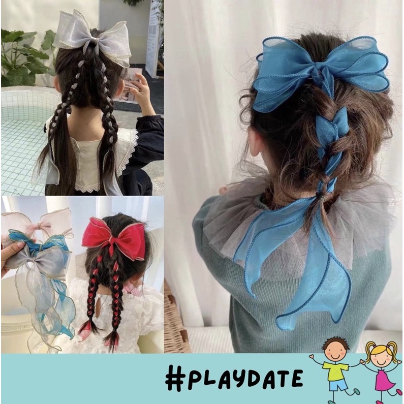 Jepit Pita Ikat Rambut Anak Perempuan Cewek Balita Kids Korea Lucu Aksesoris Anak Perempuan Model Pita Kepang Wig Anak Long Pony