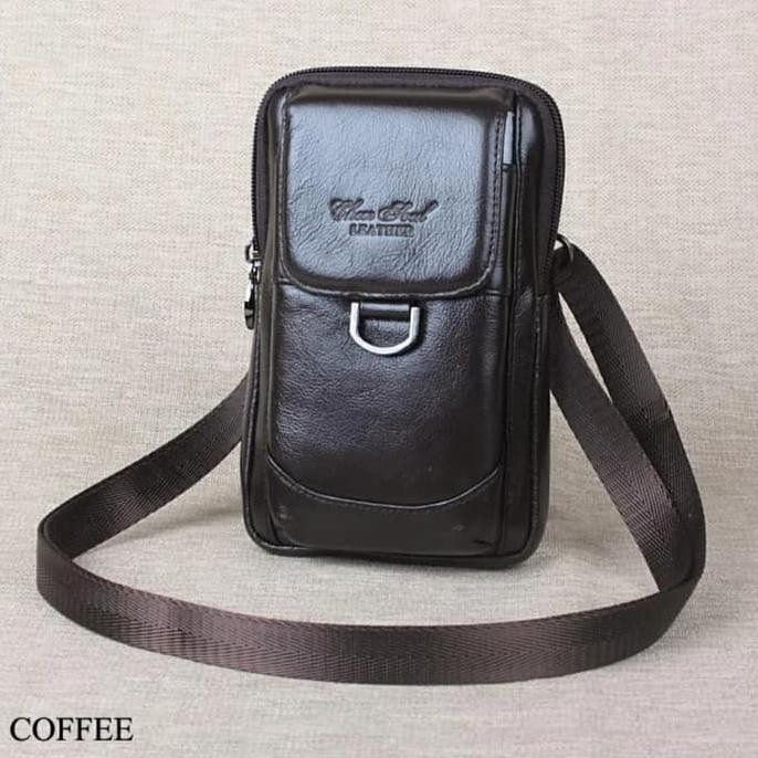PRODUK LARIS TAS SELEMPANG COWOK SLING BAG■ DOMPET HP KULIT ASLI TAS SELEMPANG HP MINI TEMPAT HP