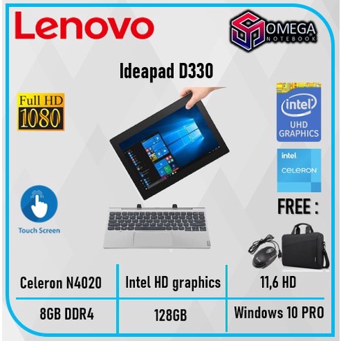 LENOVO IDEAPAD FLEX D330 - N4020U - 8GB - 128GB / 256GB - 10.1&quot;FHD IPS TOUCH - WIN10 PRO