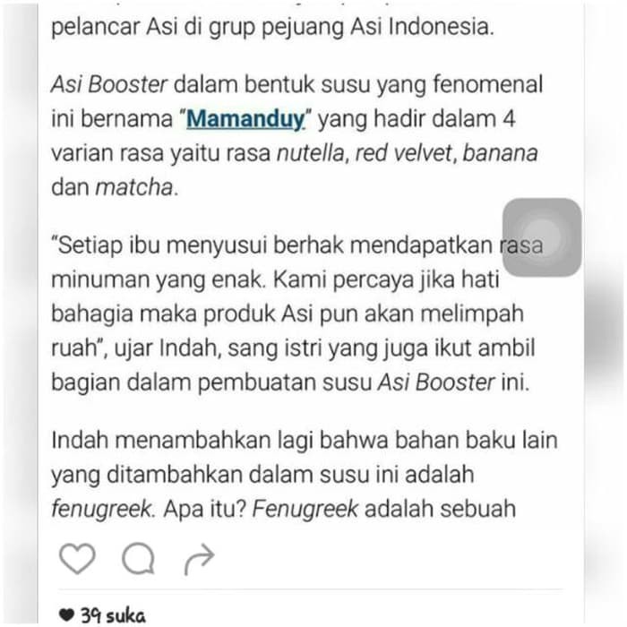 MAMANDUY ASI BOOSTER/ASI BOOSTER/BOOSTER ASI/SUPLEMEN ASI/TESTIMONI