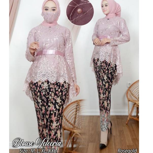 {RGJ.10Jn22ᶠ} SET KEBAYA VALEERIA - PAKAIAN KEBAYA 2021 - KEBAYA WISUDAAN CANTIK - MODEL KEBAYA KEKI