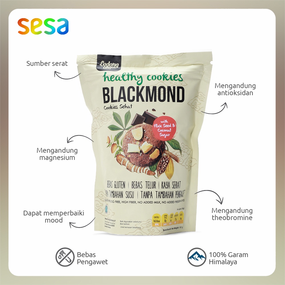 Ladang Lima - Blackmond Cookies 180 g | Snack Bebas Gluten, Gluten Free