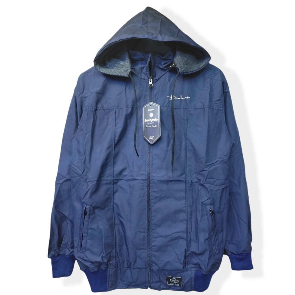 BROTHERDO Jaket Harian Wanita Parasut Taslan JN - All Size terbaru-Navy