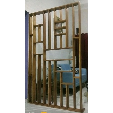 penyekat ruangan dari kayu pengias ruangan dekorasi rumah