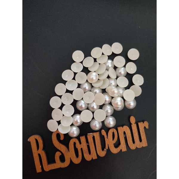 (ISI 100 butir)Mutiara Belah 6mm/mutbel 6mm bahan mahar/manik manik