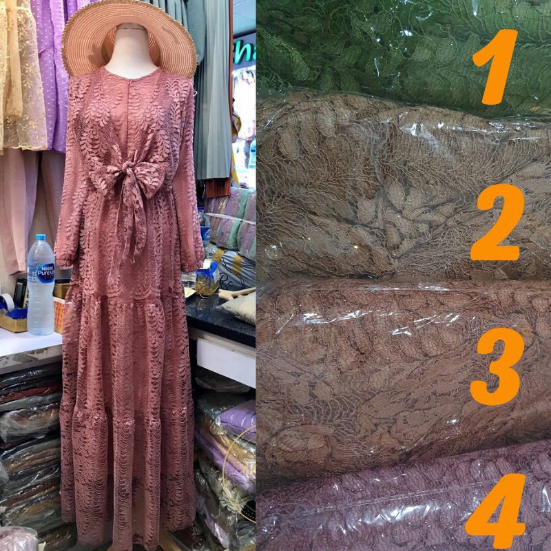 Gamis Pita Brokat full furing