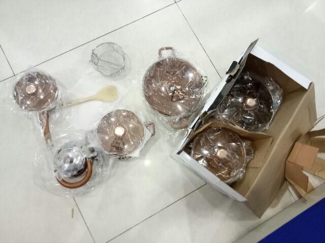 Home-klik Oxone Eco Cookware Ox-933 Set Panci - Cokelat