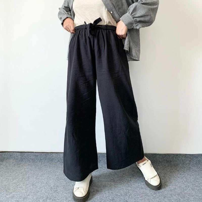 esees - KULOT LINEN RIBBON PANTS PINGGANG KARET