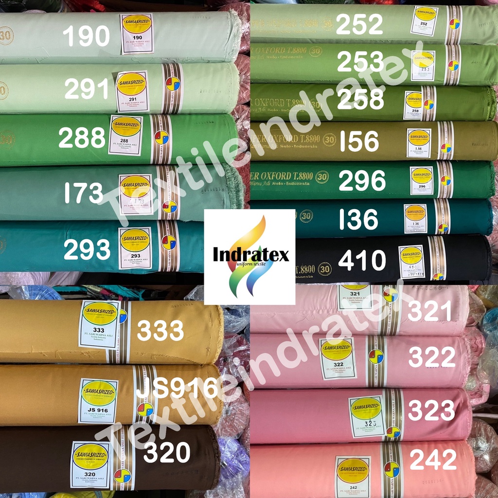 ( per 1 roll ) KAIN OXFORD SARI WARNA SARIWARNA LEBAR 115 CM per roll BAHAN BAJU SERAGAM KERUDUNG MASKER dress tunik koko gamis