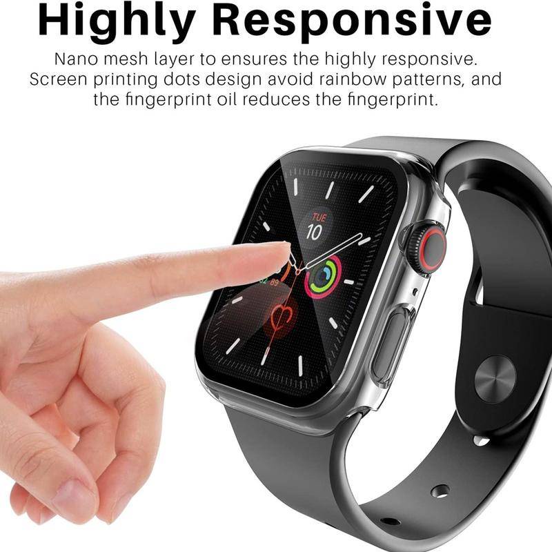 Bumper Tempered Glass + Cover Untuk Apple Watch Seri 8 7 41mm 45mm 6 5 4 SE 3 2 1 38 40 42 44mm