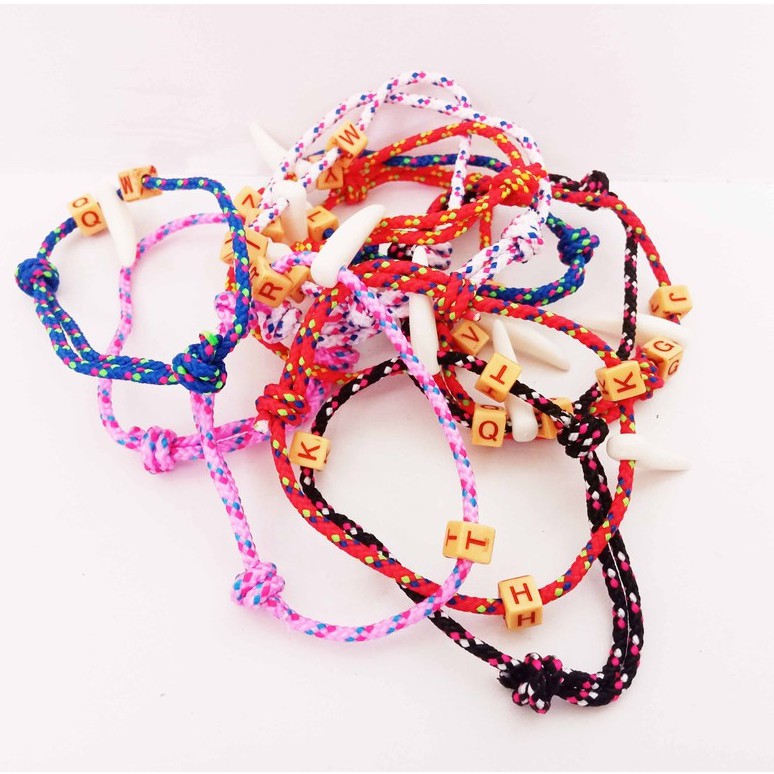 isi 12 pcs Gelang Tangan Etnik Fancy Seri Tali Rajut