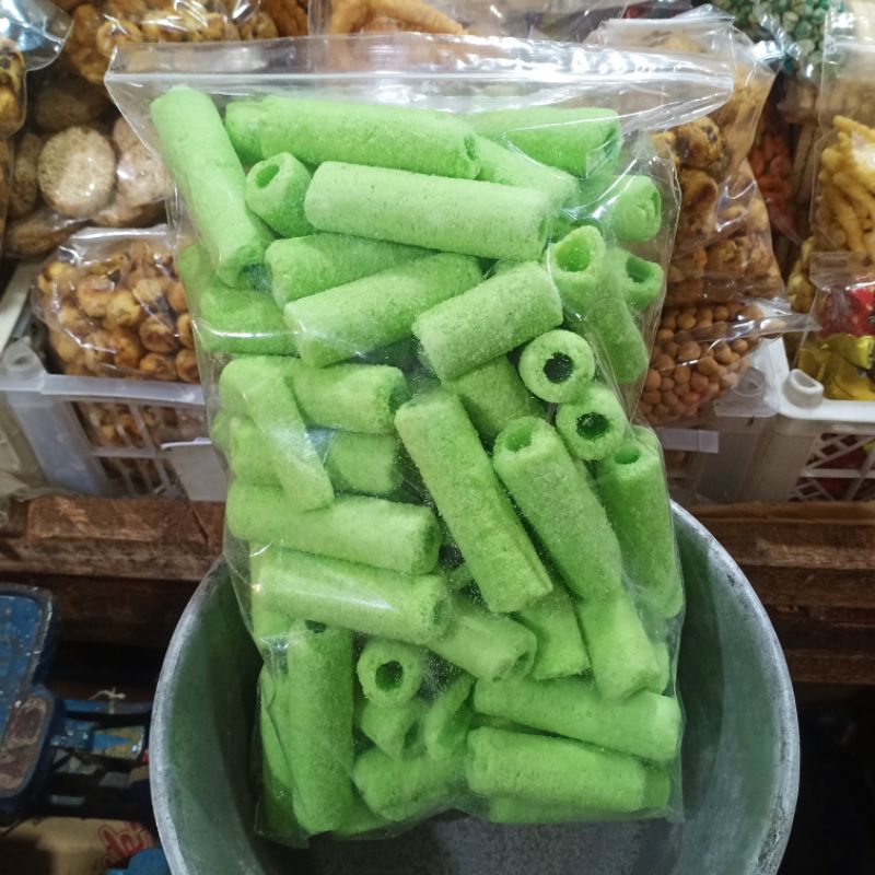 

Cemilan Kue Kering Green Stick Rasa Manis Pandan 500gr 250gr