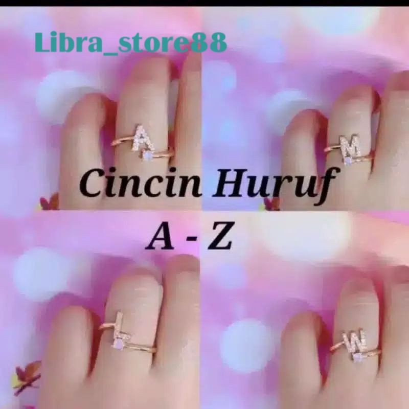 Cincin Xuping Cincin Huruf Cincin Inisial Cincin Emas 26 Huruf