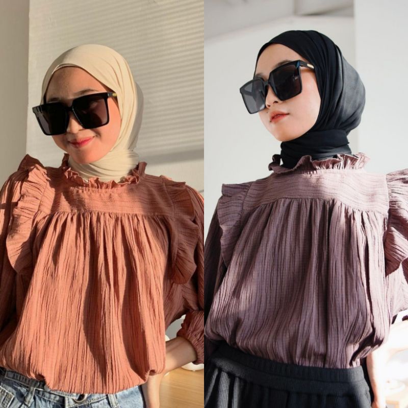Kanya Blouse Mocca &  Peach by Leviora