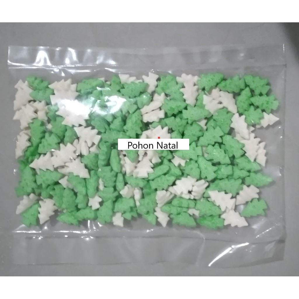 

Springkel trimit gumpaste hiasan kue Pohon Natal