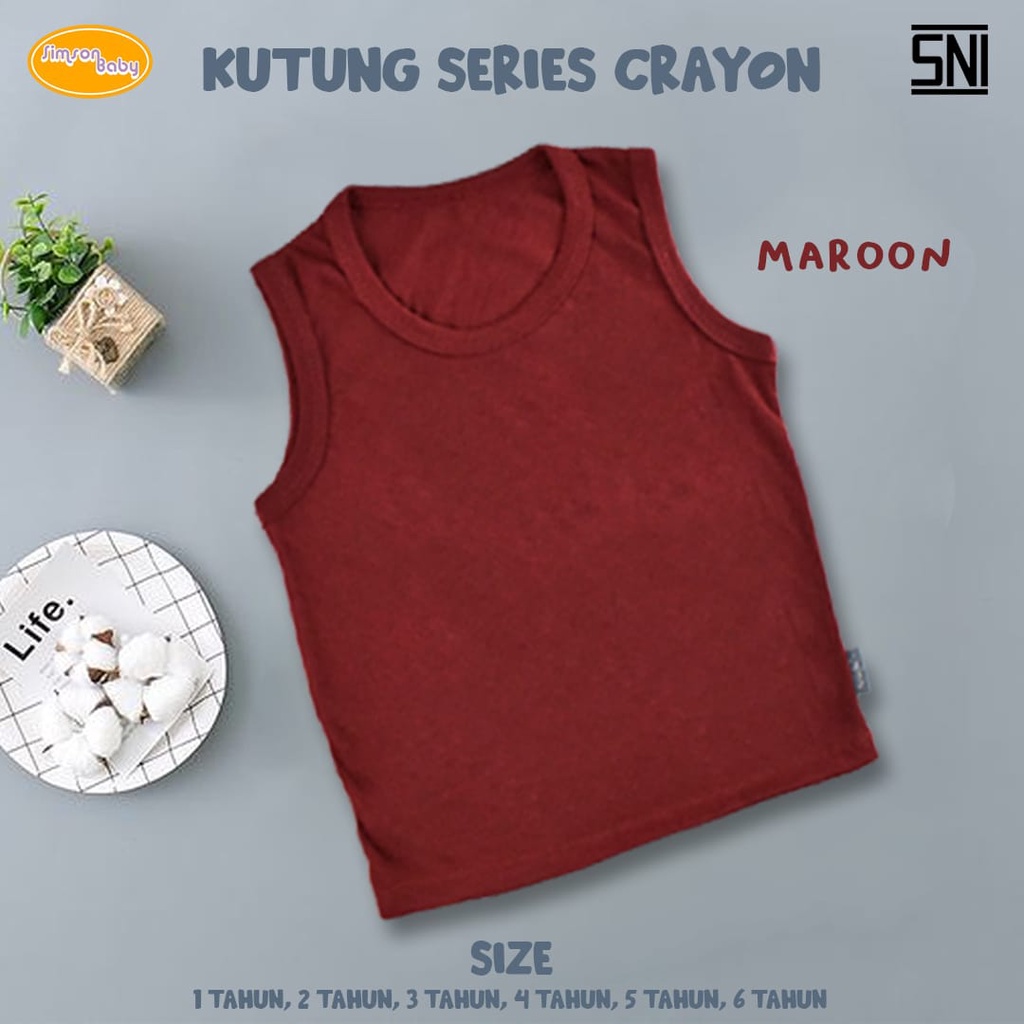 SIMSON BABY BY ARUCHI KUTUNG ANAK SERIES CRAYON SINGLET KAOS DALAM ANAK UNISEX 1-5 TAHUN