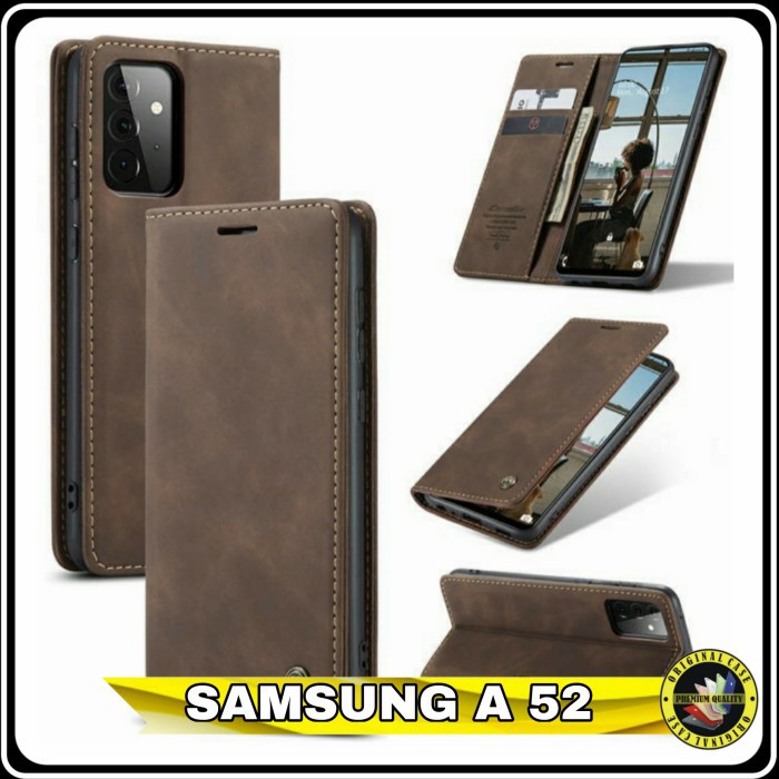 Case Samsung Galaxy A 52 A52 Flip Case Dompet Kulit Caseme Leather