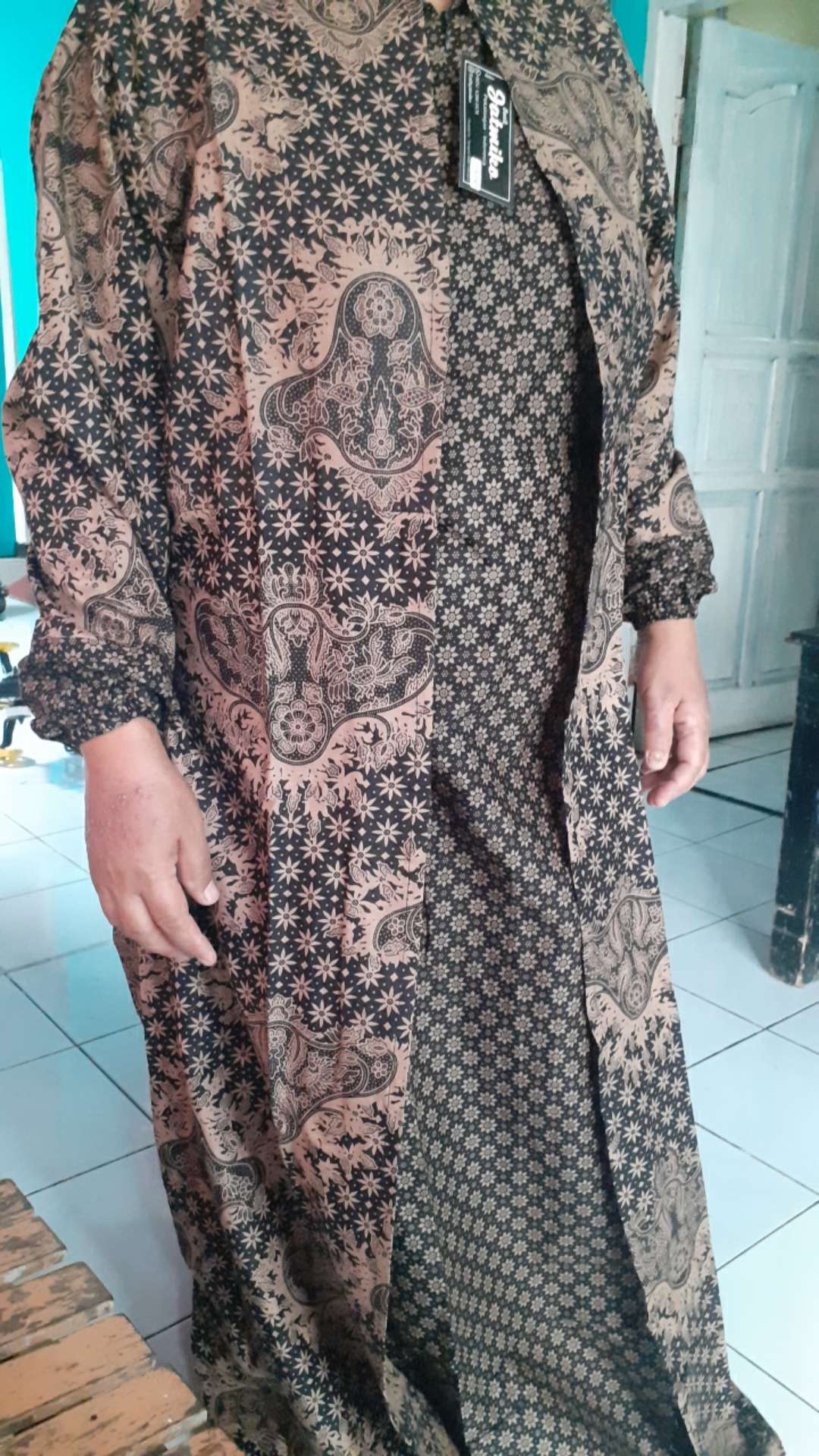 Gamis Batik Modern Murah Katun Halus Kombinasi Truntum, Ori Batik Aksara Pekalongan Big Size Jumbo