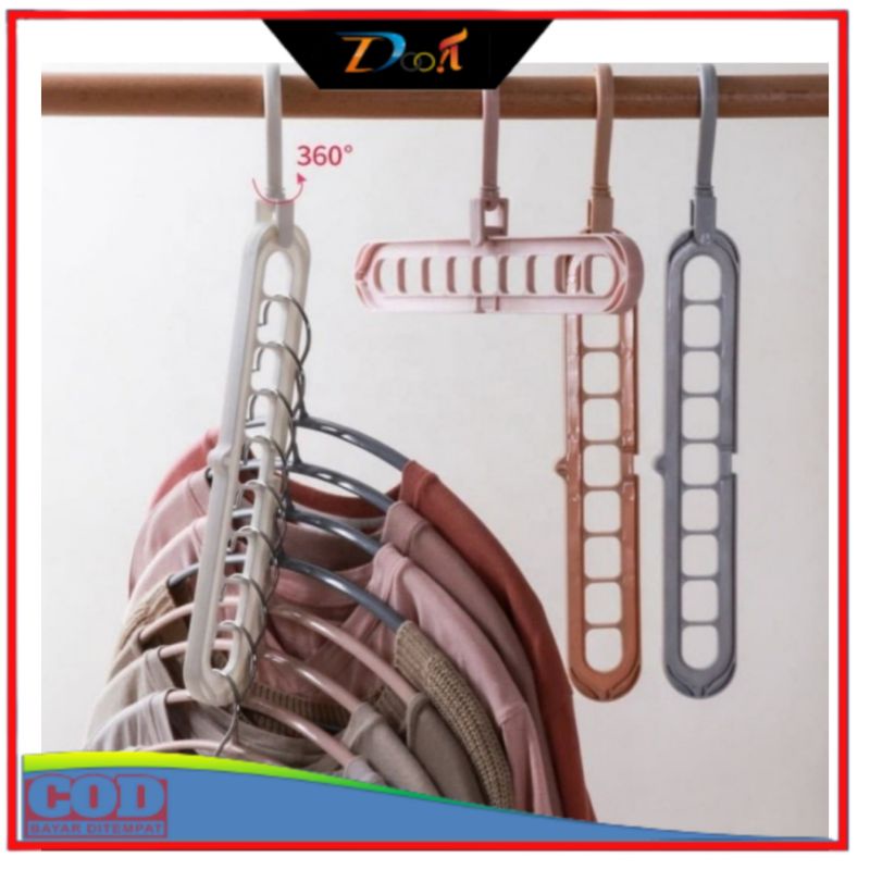 Magic Hanger Baju 9 Lubang Serbaguna / Gantungan Baju 9 in 1 Multifungsi