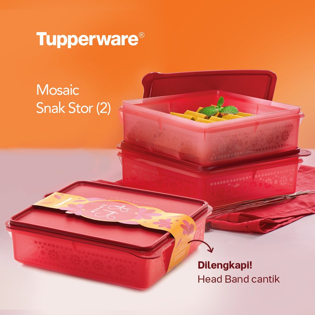 Mosaic Snack Store Tupperware - Toples Kue - Wadah Makanan - Wadah Kue